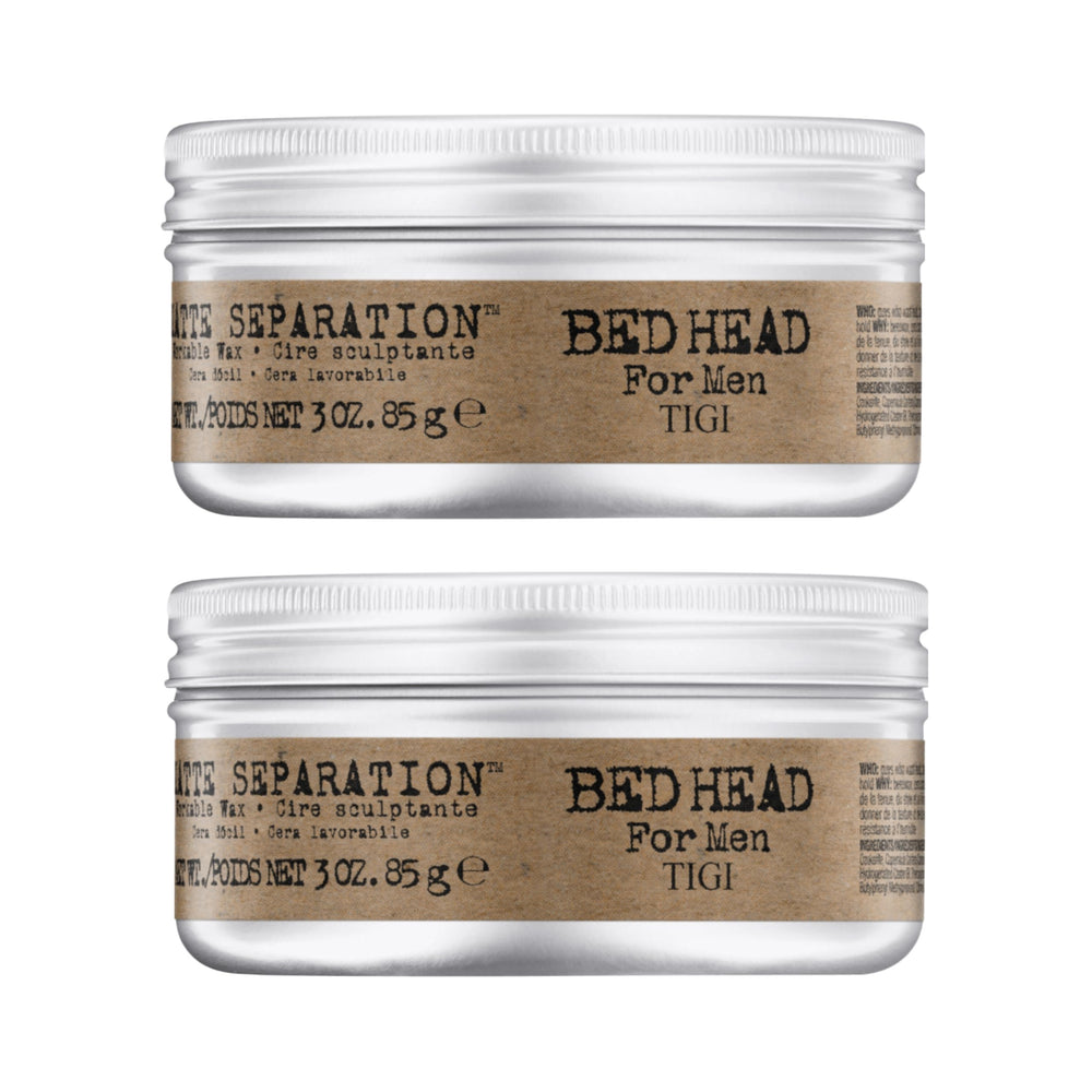 Bed Head Matte Separation Wax pack two delivers all-day matte hold for defined styles.