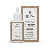 Bee & You Eye Serum bottle on display, signaling anti-aging care for delicate eye skin.