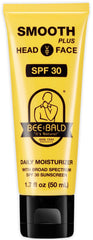 Bee Bald Smooth Plus SPF 30 bottle front for daily hydration and sun protection.