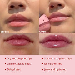 Applying Bee Balm lip balm on lips shows smooth coverage