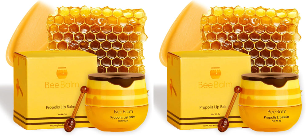 Bee Balm Original lip balm in a honey pot for deep hydration.
