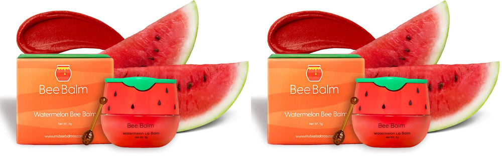 Bee Balm Original lip balm Watermelon honey pot provides deep hydration.