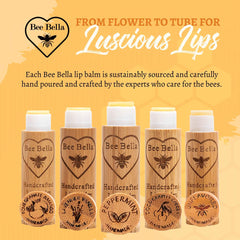 Bee Bella Lip Balm Peppermint stick closeup, smooth texture and refreshing scent