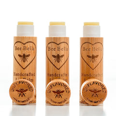 Bee Bella Lip Balm unscented three-pack for daily hydration