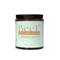 Beef Tallow Cream with Moroccan Oil 100g jar delivering deep hydration
