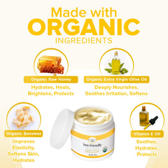 BeeFriendly Organic Face Eye Cream Application: effortless spread for revitalized-looking skin