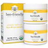 BeeFriendly Organic Face Eye Cream Jar Closeup: rich hydration for delicate skin