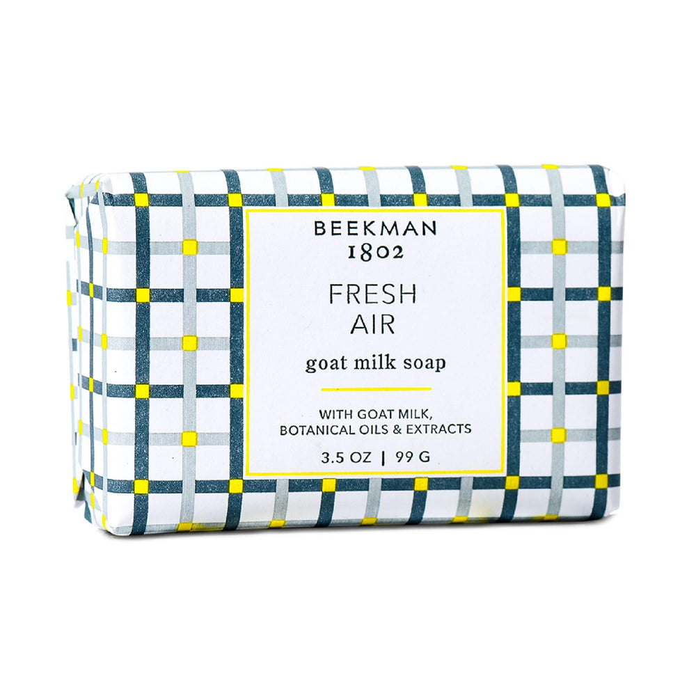 Beekman 1802 Fresh Air soap bar – front view, nourishing goat milk for sensitive skin.