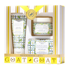 Beekman 1802 goat milk bar soap with glacial mint and creamy lather.