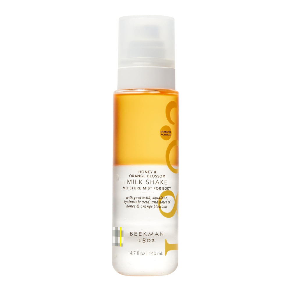 Beekman 1802 Milk Shake Body Mist bottle with honey and orange blossom for hydration