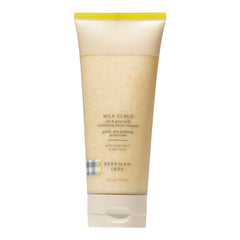 Beekman 1802 Oat + Goat Milk Scrub bottle for gentle cleansing.