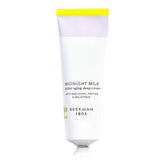 Beekman 1802 Midnight Milk sleep mask jar; rich hydration overnight for plumper skin.