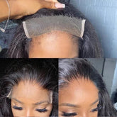 Beeos 5x5 skinlike closure closeup with ultra-thin lace blending with skin.