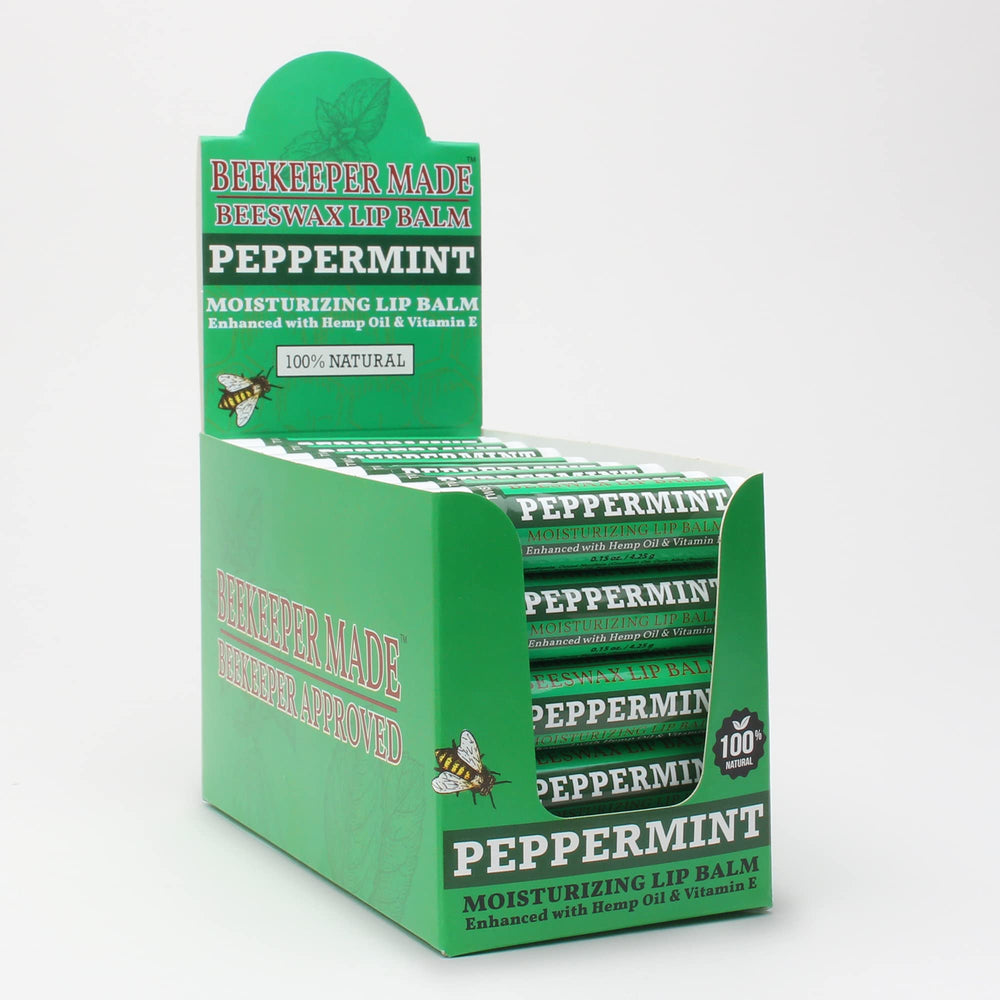 Beessential Beekeeper lip balm bulk packaging with 40 tubes for gifting