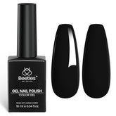 Beetles Black Gel Polish 10ml bottle close-up showing rich gloss and lasting color