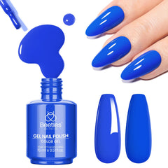 Beetles Blue Gel Polish bottle 15ml in royal blue for long-lasting color.