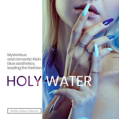 Beetles Aquarius Holy Water B369 swatch for bold blue glam nails.