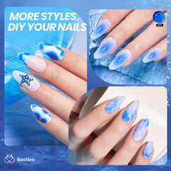 Beetles Blue Gel Nail Polish under UV/LED lamp for curing