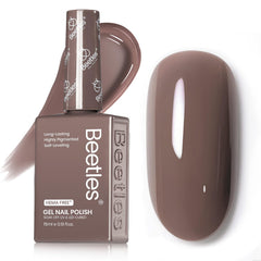Beetles Brown Gel Polish bottle displays latte shade for elegant nails