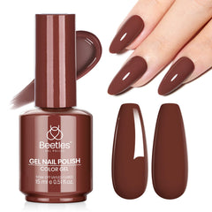 Beetles Cocoa Luxe bottle showing rich color for long-lasting manicures.