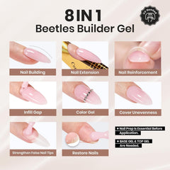 Beetles Builder Gel application brush for precise sculpting and effortless shaping.