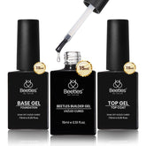 Beetles Builder Gel clear bottle for easy self-leveling nail strength at home