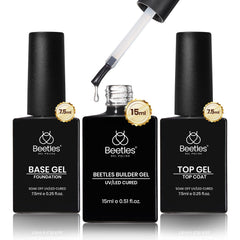 Beetles Builder Gel clear bottle for easy self-leveling nail strength at home