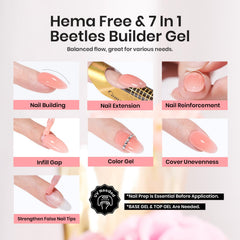Beetles Builder Gel undergoing LED cure for quick setting