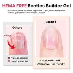 Beetles Builder Gel jelly pink shade swatch for DIY nails