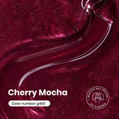 Beetles Burgundy Glitter Gel Polish swatch nails display festive shine and coverage.