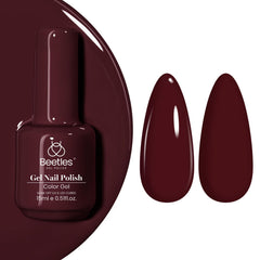 Beetles Burgundy Red Gel Polish bottle showing rich maroon shade and branding