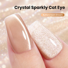 Beetles Buttercream Dream Nude Cat Eye magnet shimmer creates subtle depth on nails