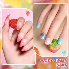 Beetles Candy Spritz Jelly Polish gloss shot highlights a glossy, long-lasting finish.