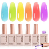 Beetles Candy Spritz Jelly Polish packaging showcases six pastel hues for easy gifting.