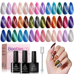 Beetles Cat Eye Gel Nail Kit with 20 colors for versatile home nail art