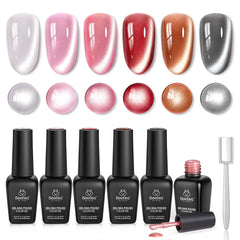 Beetles Cat Eye Gel Polish porcelain glow adds a sophisticated, shimmering ceramic finish for chic nails.