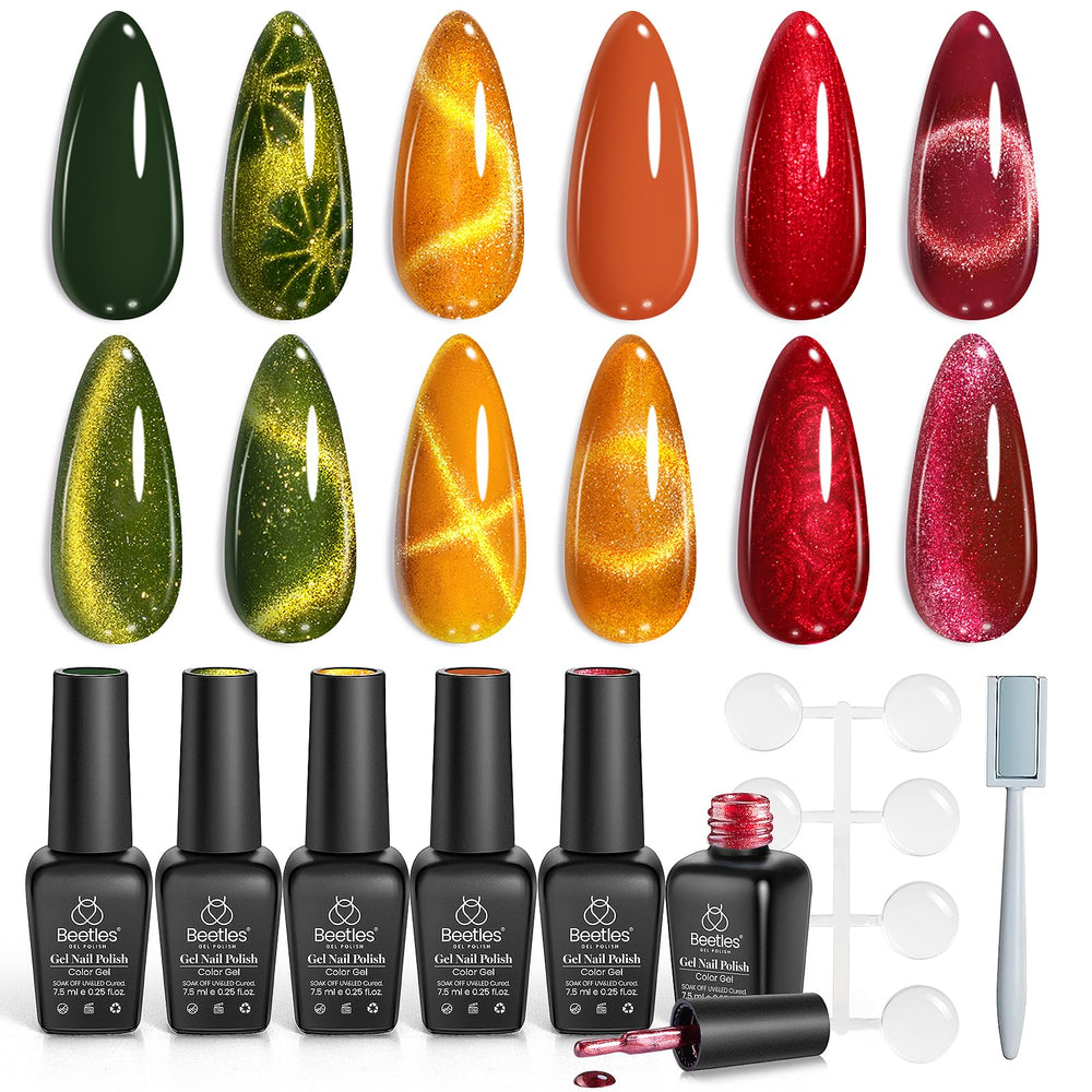 Beetles Cat Eye gel polish palette for versatile DIY nails