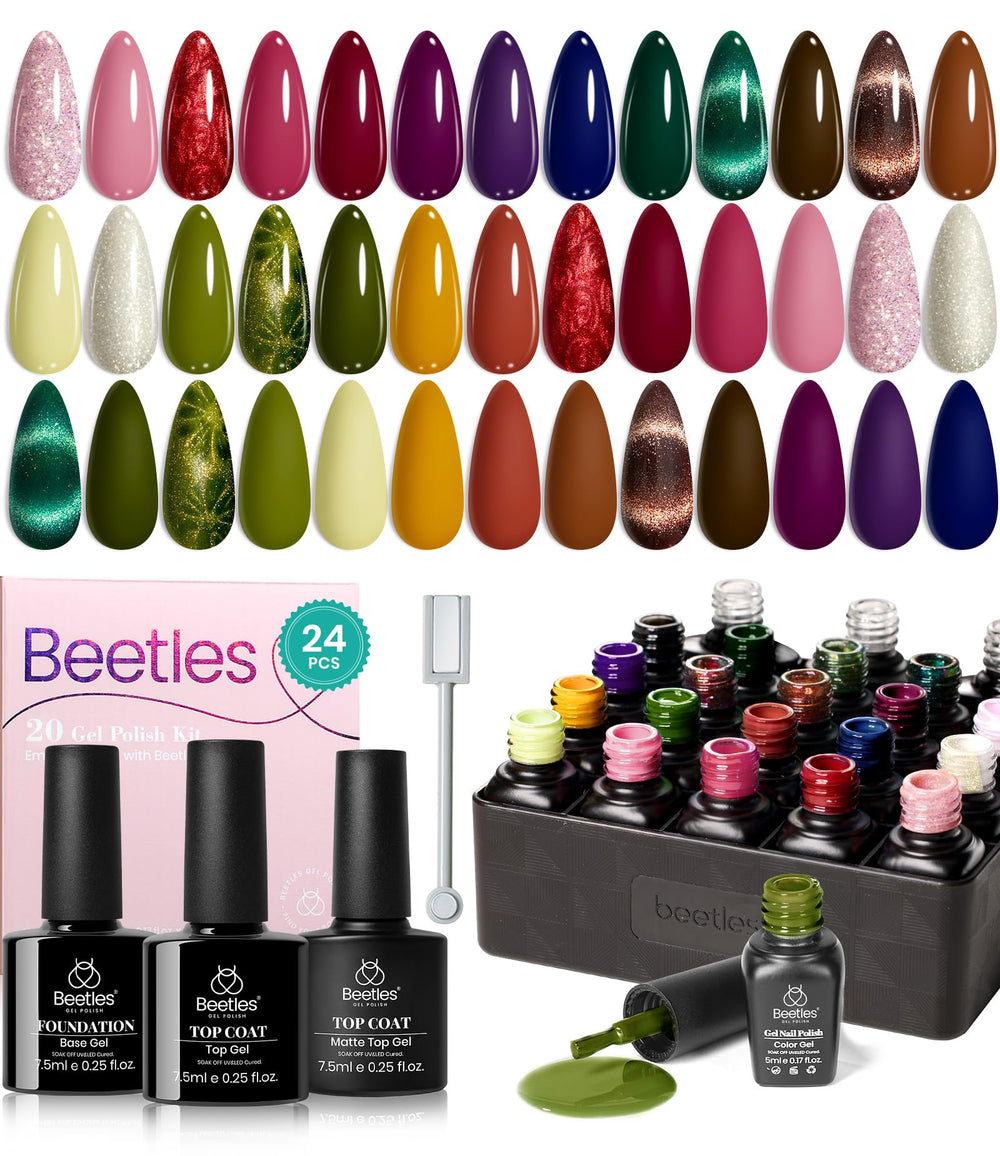 Beetles Cat Eye gel polish 20 colors winter set for chic, durable manicure