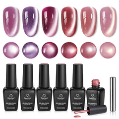 Beetles Cat Eye Gel Polish purple bottle shows magnetic cat eye finish ideal for chic nails