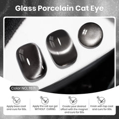 Beetles cat-eye gel close-up reveals magnetic shimmer effect