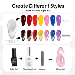 Beetles Cat Eye Top Coat bottle application with smooth, even coverage.