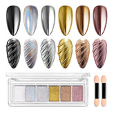 Beetles Chrome Nail Powder gold finish for metallic manicure with lasting shine.