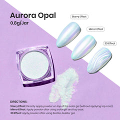 Beetles Chrome Nail Powder holographic finish on nails