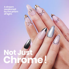 Beetles Chrome Nail Powder silver finish for a classic mirror look.