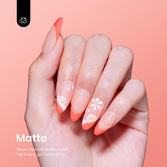 Beetles Coral Orange nails swatch reveals rich color and salon-grade shine.