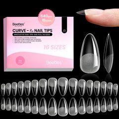 Beetles Curve-EX almond tip packaged for easy DIY use and clean handling.