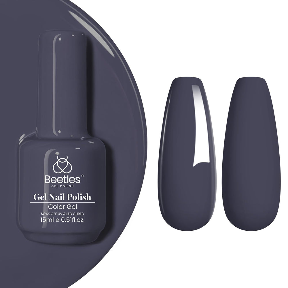 Be beetles dark-grey gel polish bottle showing rich color for daily wear.