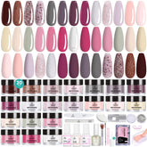 Beetles Dip Powder Kit 40pc collection shows vibrant colors for salon-ready nails.