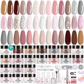 Beetles Dip Powder Nail Kit Peach Brownie Collection swatches show natural-looking color with lasting shine.