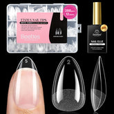 Beetles Etch-X almond short nail tips in 12 sizes for precise fitting